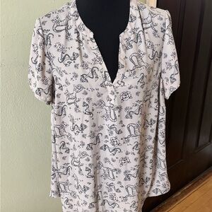 Torrid White Cream Relaxed Mandarin Collar Blouse